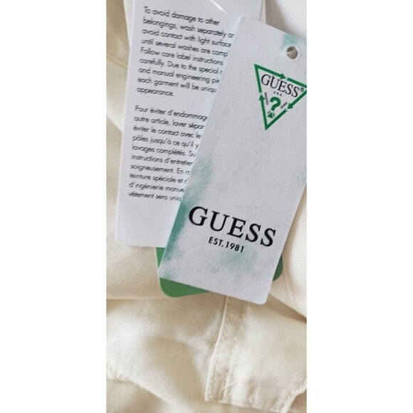 NWT GUESS ELLIS LONG SLEEVE WHITE SHIRT STYLE DRESS LARGE - Picture 13 of 14